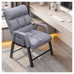 Çağdaş Gri Tembel Sandalye Kolçaklı Çelik Çerçeve ve Yan Cepler İç Mekan Salon Sandalyesi Oturma Odası Yatak Odası Yurt için Döşemeli Tekli Koltuk Yetişkinler için