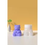 Cage Art Studio Küçük Ayıcık Mum Silikon Kalıp - Mum Yapım Malzemeleri 7 cm - Beyaz - 1 Adet