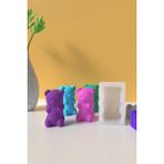 Cage Art Studio Mini Ayıcık Mum Silikon Kalıp - Beyaz - 1 Adet