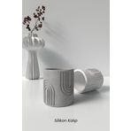 Cageartstudio Desenli Silindir Beton Saksı ve Mumluk Silikon Kalıp K13 - Dekoratif Beton Mumluk Kalıbı K13