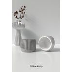 Cageartstudio Geometrik Desenli Beton Saksı ve Mumluk Silikon Kalıp K10 - Dekoratif Beton Mumluk Kalıbı K10