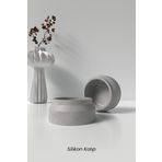 Cageartstudio Minimal Beton Saksı ve Mumluk Silikon Kalıp K15 - Dekoratif Beton Mumluk Kalıbı K15