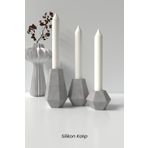 Cageartstudio Minimal Geometrik Şamdan Mum Silikon Kalıp 3 Adet (küçük,orta,büyük)- Mumluk/Şamdan Mum Kalıbı 3lÜ
