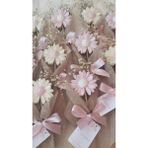 Çağıl Candles Papatya Figürlü Çubuk Mum 5 Adet | Tüllü & Kurdeleli | Hediyelik Mum - Pembe - Beyaz