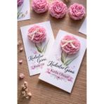 Çağıl Candles Şakayık Gül Çiçek Kartlı Mum Hediyelik / 10 Adet Nişan/kına/ Düğün/ Söz/ Nikah/ Hediyelik - Renkli
