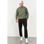 Çağla - Siyah Casual O Yaka Lastik Paça Pamuklu Erkek Oversize Eşofman Takımı - 85120
