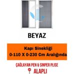 ÇAĞLAYAN İNŞAAT Pileli Plise Sürgülü Akordiyon Katlanır Kapı Sinekliği (plastik Kapı&Pencere-çelik Kapı) - Beyaz - 110 X 230