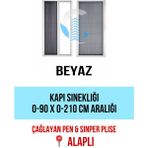 Çağlayan İnşaat Pileli Plise Sürgülü Akordiyon Katlanır Kapı Sinekliği (Plastik Kapı&pencere-Çelik Kapı) - Beyaz - 90 X 210