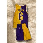 Çağrı Giyim Nba Los Angels Lakers Lebron James Basketbol Çocuk Forması - Sarı - Mor - 5 - 6 Yaş