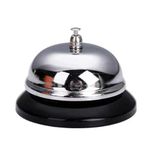 Çağrı Zili, Servis Zili, El Zili, Sayaç Zili, Servis zili 10 cm çapında, metal pas önleyici yapı masa zili, çalışma masası, otel, okul, restoran servis zili (Renk: Gümüş) (Renk: Tek renkli, S