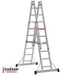 Çağsan 2x6 Basamaklı A Tipi Çift Taraflı Sürgülü Alüminyum Merdiven