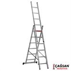 Çağsan 3x6 Basamaklı Üç Parçalı Çok Amaçlı Alüminyum Merdiven