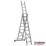 Çağsan TS175 3x8 Basamaklı Üç Parçalı Çok Amaçlı Alüminyum Merdiven