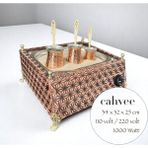 Cahvee Elektrikli Kumda Kahve Makinesi | 34x32 cm | 3 Bakır Cezve | Kum Dahil | El Yapımı Otantik Tasarım
