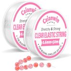 Caianwin 0,6 mm/100 m lastik bant, bileklikler için, 2 makara, şeffaf, elastik takı ipliği, naylon ip, bileklik, inci takı, el işi için