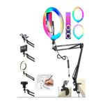 CAILON 10 Inç 26 cm RGB Ring Light Esnek Masaüstü Mengeneli Tiktoker Ring Light Led Selfie Yayın Işığı
