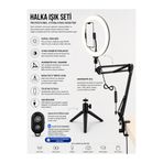 CAILON 10 İnç 3 Renk Modlu Dimli Profesyonel Ring Light Seti + Bluetooth Kumanda Hediye