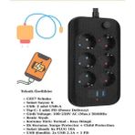 CAILON Akım Korumalı 6’lı Priz 2 Usb-A + 1 Usb-C Çıkışlı Isıya Dayanıklı Çoklu Akıllı Priz - Siyah