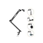 CAILON Ayarlanabilir Masa Tipi Mikrofon Standı (35x35 Cm) Yaylı Kol, Dayanıklı Metal Yapı