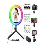 CAILON Masa Üstü Rgb 10 Inç LED Ring Light Tripodlu Telefon Tutucu USB Bluetooth Kumanda