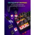 CAILON Rgb Blue Switch Mekanik Gaming Klavye Bluetooth 2.4ghz Kablosuz USB Windows Mac Uyumlu - Beyaz
