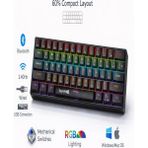 CAILON Rgb Blue Switch Mekanik Gaming Klavye Bluetooth 2.4ghz Kablosuz USB Windows Mac Uyumlu - Siyah