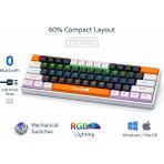 CAILON Rgb Blue Switch Mekanik Gaming Klavye Bluetooth 2.4ghz Kablosuz USB Windows Mac Uyumlu - Turuncu - Siyah - Beyaz