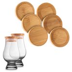 Cairn Craft CairnCaps Bambu Viski Cam Kapakları - Viski Tatma için 6'lı Kapak Seti