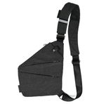 CAISANG Yürüyüş Sling Çanta Anti-Hırsız Crossbody Kişisel Cep Çantası Erkekler için Göğüs Çantası Seyahat Rahat Omuz Sırt Çantası Seyahat, Koyu Gri Sağ El