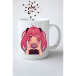 Caisya Anime Asi Kız Baskılı Hediye Beyaz Kupa Bardak