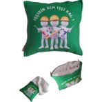 Caisya Butik Işçisin Sen Işçi Kal Baskılı Wellsoft Diz Battaniyeli Opsiyonel Yastık Şal - 70 x 150 cm - Renkli