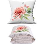 Caisya Frezya Baskılı Dekoratif Yastık Kırlent Opsiyonel Battaniye 2 In 1 - 110 x 170 cm - Renkli