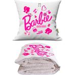 Caisya Home Barbie Girl Enter Mode Baskılı Dekoratif Yastık Kırlent Opsiyonel Battaniye 2 In 1 - 110 x 170 cm - Renkli