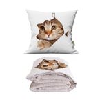 Caisya Home Sevimli Kedi Desenli Opsiyonel Yastık Içinde Tv Battaniyesi 110x170cm