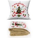 Caisya Home Yılbaşı Hediyesi Battaniyeli Yastık-Kırlent Happy New Year Opsiyonel Tv Battaniyeli Yastık 110X170CM - 110 x 170 cm - Renkli