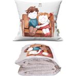 Caisya Love 5 Baskılı Dekoratif Yastık Kırlent Opsiyonel Battaniye 2 In 1 - 110 x 170 cm - Renkli