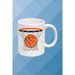 Caisya Model 4 Basketboll Temalı Basket Sever Beyaz Kupa Bardak