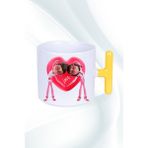 Caisya Mutlu Çiftler Love Kalp Baskılı Hediye T Saplı Kupa