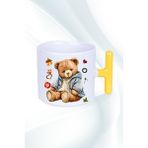 Caisya Yeni Yıl Oyuncak Ayı Teddy Bear T Saplı Baskılı Kupa