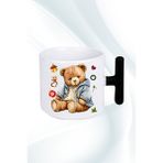 Caisya Yeni Yıl Oyuncak Ayı Teddy Bear T Saplı Siyah Baskılı Kupa