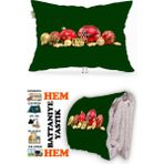 Caisya Yılbaşı Noel Desen Baskılı Tv Battaniyeli Opsiyonel Dekoratif Yastık Battaniye 2in1-0 - Renkli - 115 x 170 cm