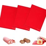Caiyloxn Silikon pişirme matı, 3 adet kaymaz silikon fırın tepsisi, rulo mat, 30 x 25 cm, bisküvi rulosu, silikon pişirme matı, pişirme, kurabiye, bisküvi rulosu, pasta rulo matı