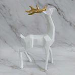 caju art & decoration Ayakta Duran Büyük Boy Geyik Biblo Modern Ev Ofis Dekor Beyaz
