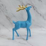 caju art & decoration Ayakta Duran Büyük Boy Geyik Biblo Modern Ev Ofis Dekor Mavi