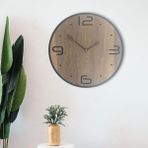 caju art & decoration Büyük Modern Ahşap Kahverengi Tasarım Ev Ofis Duvar Saati
