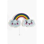 caju art & decoration Çocuk Odası Bebek Odası Led Işıklı Gökkuşağı Baskılı Mdf Duvar Süsü
