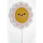 caju art & decoration Çocuk Odası Bebek Odası Led Işıklı Papatya Baskılı Mdf Duvar Süsü