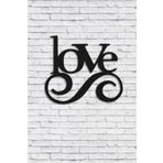 caju art & decoration Dekoratif 5 Mm Siayh Mdf Love Yazısı Duvar Dekoru Tablo