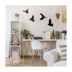 caju art & decoration Dekoratif Ahşap Modern Dörtlü Kuş Duvar Süsü Duvar Dekor