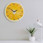 caju art & decoration Dekoratif Ahşap Portakal Içi Yuvarlak Mutfak Duvar Saati